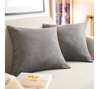 Blumtal Federe Cuscini Divano in Ciniglia, Copricuscini Divano, Federe Cuscino Divano, 2 Pezzi, 50 x 50cm, Antracite