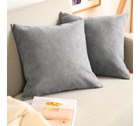 Blumtal Federe Cuscini Divano in Ciniglia, Copricuscini Divano, Federe Cuscino Divano, 2 Pezzi, 50 x 50cm, Grigio