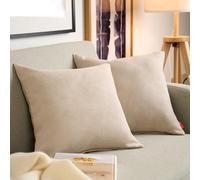 Blumtal Federe Cuscini Divano in Ciniglia, Copricuscini Divano, Federe Cuscino Divano, 2 Pezzi, 60 x 60cm, Taupe