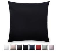 Blumtal Federe Cuscini Divano in Raso, Copricuscini Divano Cotone Satinato, Federa 50 x 50cm - 1 Pezzo, Nero