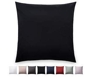 Blumtal Federe Cuscini Divano in Raso, Copricuscini Divano Cotone Satinato, Federa 50 x 50cm - 1 Pezzo, Nero