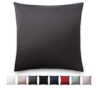 Blumtal Federe Cuscini Divano in Raso, Copricuscini Divano Cotone Satinato, Federe 50 x 50cm - 2 Pezzi, Antracite