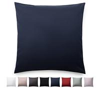 Blumtal Federe Cuscini Divano in Raso, Copricuscini Divano Cotone Satinato, Federe 50 x 50cm - 2 Pezzi, Blu Oceano