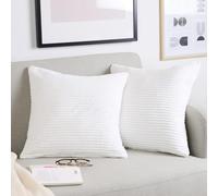 Blumtal Federe Cuscini Divano in Velluto a Coste, Copricuscini Divano Decorativi, Morbidissimi e Moderni, 2 Pezzi, 60 x 60, Bianco