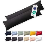 Blumtal Federe Cuscini Letto Matrimoniale Cotone - Federe Cuscini 40x145-100% Cotone, Set di 2 Federe in Jersey con Cerniera, Federa certificate Oeko-Tex, Federe Cuscino Letto - Antracite