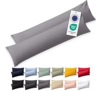 Blumtal Federe Cuscini Letto Matrimoniale Cotone - Federe Cuscini 40x145-100% Cotone, Set di 2 Federe in Jersey con Cerniera, Federa certificate Oeko-Tex, Federe Cuscino Letto - Grigio