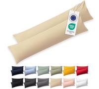 Blumtal Federe Cuscini Letto Matrimoniale Cotone - Federe Cuscini 40x145-100% Cotone, Set di 2 Federe in Jersey con Cerniera, Federa certificate Oeko-Tex, Federe Cuscino Letto - Crema
