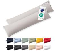 Blumtal Federe Cuscini Letto Matrimoniale Cotone - Federe Cuscini 40x145-100% Cotone, Set di 2 Federe in Jersey con Cerniera, Federa certificate Oeko-Tex, Federe Cuscino Letto - Grigio Chiaro