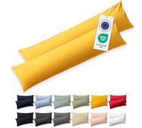 Blumtal Federe Cuscini Letto Matrimoniale Cotone - Federe Cuscini 40x145-100% Cotone, Set di 2 Federe in Jersey con Cerniera, Federa certificate Oeko-Tex, Federe Cuscino Letto - Giallo