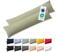 Blumtal Federe Cuscini Letto Matrimoniale Cotone - Federe Cuscini 40x145-100% Cotone, Set di 2 Federe in Jersey con Cerniera, Federa certificate Oeko-Tex, Federe Cuscino Letto - Verde Oliva