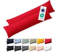 Blumtal Federe Cuscini Letto Matrimoniale Cotone - Federe Cuscini 40x145-100% Cotone, Set di 2 Federe in Jersey con Cerniera, Federa certificate Oeko-Tex, Federe Cuscino Letto - Rosso