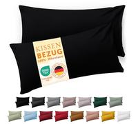 Blumtal Fodera per cuscino 40 x 60, 2 pezzi - Fodere per cuscini certificate OEKO-TEX 100% microfibra extra morbida e lavabile in lavatrice - Fodera per cuscino 40x60 nero