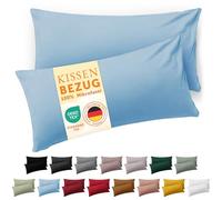 Blumtal Fodera per cuscino 50 x 70, 2 pezzi - Fodere per cuscini certificate OEKO-TEX 100% microfibra extra morbida e lavabile in lavatrice - Fodera per cuscino 50x70 blu