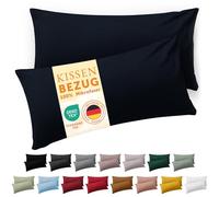 Blumtal Fodera per cuscino 50 x 70, 2 pezzi - Fodere per cuscini certificate OEKO-TEX 100% microfibra extra morbida e lavabile in lavatrice - Fodera per cuscino 50x70 blu scuro