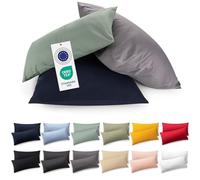 Blumtal Fodera per Cuscino Jersey 50x80 in Set da 2 - Fodere per Cuscino 50x80 in 100% Cotone Certificato OEKO-TEX - Fodera Morbida per Cuscino 50x80 cm con Cerniera - Verde Chiaro