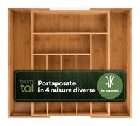 Blumtal Gamma di posate in bambù estensibile, per cassetti con fino a 9 scomparti, per IKEA Maximera grande (33,7 x 44,5 x 5 cm)