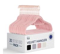 Blumtal Grucce Appendiabiti in Velluto, Grucce Salvaspazio nell'Armadio, Appendini con Gancio Rotante 360°, Stampelle Armadio per Pantaloni, Rosa, 20 Pezzi