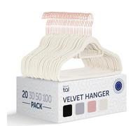 Blumtal Grucce Appendiabiti in Velluto, Grucce Salvaspazio nell'Armadio, Appendini Salvaspazio con Gancio Rotante 360°, Stampelle Armadio per Pantaloni, Rosa, 20 Pezzi