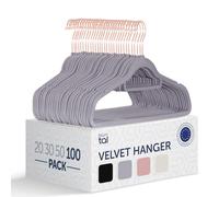 Blumtal Grucce Appendiabiti in Velluto, Grucce Salvaspazio nell'Armadio, Appendini Salvaspazio con Gancio Rotante 360°, Stampelle Armadio per Pantaloni, Rosa, 100 Pezzi