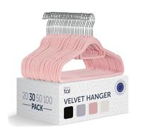 Blumtal Grucce Appendiabiti in Velluto, Grucce Vellutate, Grucce Salvaspazio nell'Armadio, Appendini Salvaspazio con Gancio Rotante 360°, Stampelle Armadio per Pantaloni, Rosa, 30 Pezzi