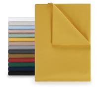 Blumtal Lenzuola Una Piazza e Mezza Basic 220x275cm per Materassi 140x200cm - Senza Elastico, Certificate OEKO-TEX, in Microfibra - Giallo Senape