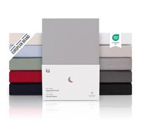 Blumtal Lenzuolo con Angoli letto matrimoniale 180x200 topper in Cotone 150g/m² - Lenzuola letto matrimoniale con Angoli - Lenzuolo Sotto con Angoli - Lenzuolo Angoli - altezza materasso 10cm - grigio