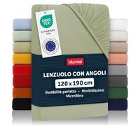 Blumtal lenzuolo con angoli Piazza e Mezza: 120x190x30cm - Pacco da 1 - lenzuolo Piazza e Mezza con angoli in microfibra - certificato Oekotex in Light Olive Green - Verde