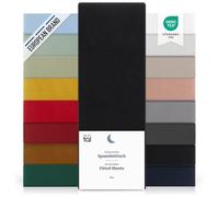 Blumtal lenzuolo con angoli Piazza e Mezza: 120x190x30cm - Pacco da 2 - lenzuolo Piazza e Mezza con angoli in microfibra - certificato Oekotex in Nero