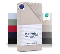 Blumtal Lenzuolo con angoli piazza e mezza 2 pezzi in cotone 135g/m² - lenzuola letto piazza e mezza con angoli - lenzuolo sotto con angoli piazza e mezza - 140x200cm - materasso di 20cm - in avorio