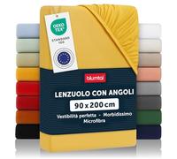 Blumtal lenzuolo con angoli Singolo: 90x200x30cm - Pacco da 1 - lenzuolo Singolo con angoli in microfibra - certificato Oekotex in Spicy Mustard - Giallo