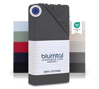 Blumtal Lenzuolo con Angoli singolo in Cotone 135g/m² - Lenzuola Letto singolo con Angoli- Lenzuolo Angoli singolo 90x190 cm - altezza materasso 20cm - antracite