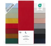 Blumtal Lenzuolo con Angoli Singolo in Microfibra - 2 Pezzi, Lenzuola Letto Singolo con Angoli Elasticizzati, Lenzuolo Sotto Singolo, 90 x 200cm, Rosso