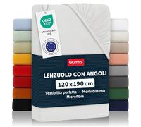 Blumtal lenzuolo con angoli una piazza e mezza 120x190 cm pacco da 2 - lenzuolo sotto con angoli una piazza e mezza in microfibre - certificato Oekotex lenzuola con angoli una piazza e mezza - avorio