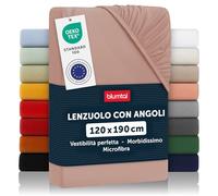 Blumtal lenzuolo con angoli una piazza e mezza 120x190 cm pacco da 2 - lenzuolo sotto con angoli una piazza e mezza in microfibre - certificato Oekotex lenzuola con angoli una piazza e mezza - in rosa