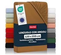 Blumtal lenzuolo con angoli una piazza e mezza 120x200 cm pacco da 2 - lenzuolo sotto con angoli una piazza e mezza in microfibre - certificato Oekotex lenzuola con angoli una piazza e mezza - marrone