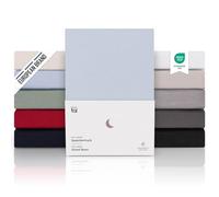Blumtal Lenzuolo con Angoli una piazza e mezza 140x200 set da 2 in Cotone 150g/m² - Lenzuola letto una piazza e mezza con Angoli - Lenzuolo Sotto con Angoli - Lenzuolo Angoli piazza e mezza - celeste