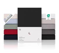 Blumtal Lenzuolo con Angoli una piazza e mezza 140x200 topper in Cotone 150g/m² - Lenzuola letto con Angoli topper - Lenzuolo Sotto con Angoli - Lenzuolo Angoli - altezza materasso 10 cm - in nero