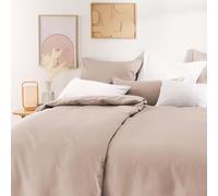 Blumtal Mako Satin Biancheria da letto 155x220 Cotone Beige - Copripiumino con federa personalizzabile - set di biancheria da letto personalizzabile in 100% cotone - certificato Oeko Tex
