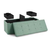 Blumtal panca contenitore + 2 scatole extra - panca camera da letto 110x38x38 cm - cassapanca contenitore da interno - panche contenitori - panca da interno - panca da camera da letto - poif turchese