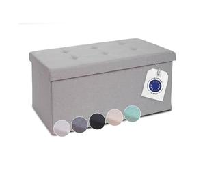 Blumtal panca contenitore + 2 scatole extra - panca camera da letto 76x38x38 cm - cassapanca contenitore da interno - panche contenitori - panchetta camera da letto - bauli contenitori - grigio chiaro