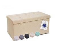 Blumtal Panca Contenitore Con 2 Scatole Extra - Camera da Letto 76x38x38 cm - Cassapanca da Interno - Cassa Panca Interni Beige