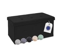 Blumtal Panca Contenitore Con 2 Scatole Extra - Camera da Letto 76x38x38 cm - Cassapanca da Interno - Ingresso - Pouf Nero