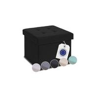 Blumtal panca contenitore - panca camera da letto 41x31x31 cm - pouf contenitore camera da letto - puffo per appoggiare i piedi - puff salotto - pouf rettangolare - cassapanca pouf contenitore in nero