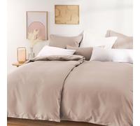 Blumtal Set Copripiumino 135x200cm e 1 Federa 80x80cm in Raso, Set Biancheria da Letto in Cotone Satinato, Taupe