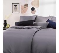 Blumtal Set Copripiumino 135x200cm e 1 Federa 80x80cm in Raso, Set Biancheria da Letto in Cotone Satinato, Antracite