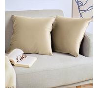 Blumtal Set di 2 Federe Cuscini Divano 40x60 cm in Velluto, con Chiusura Lampo Invisibile, Eleganti Copricuscini Divano in Morbido Velluto,Taglia 40 x 60, Sabbia