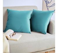 Blumtal Set di 2 Federe Cuscini Divano 40x60 cm in Velluto, con Chiusura Lampo Invisibile, Eleganti Copricuscini Divano in Morbido Velluto,Taglia 40 x 60, Blu