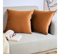 Blumtal Set di 2 Federe Cuscini Divano 45x45 cm in Velluto, con Chiusura Lampo Invisibile, Eleganti Copricuscini Divano in Morbido Velluto,Taglia 45 x 45, Arancione