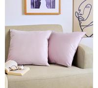 Blumtal Set di 2 Federe Cuscini Divano 45x45 cm in Velluto, con Chiusura Lampo Invisibile, Eleganti Copricuscini Divano in Morbido Velluto,Taglia 45 x 45, Rosa Antico