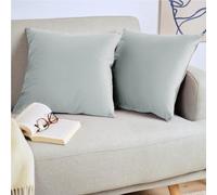 Blumtal Set di 2 Federe Cuscini Divano 45x45 cm in Velluto, con Chiusura Lampo Invisibile, Eleganti Copricuscini Divano in Morbido Velluto,Taglia 45 x 45, Grigio Dove